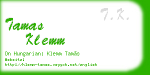 tamas klemm business card